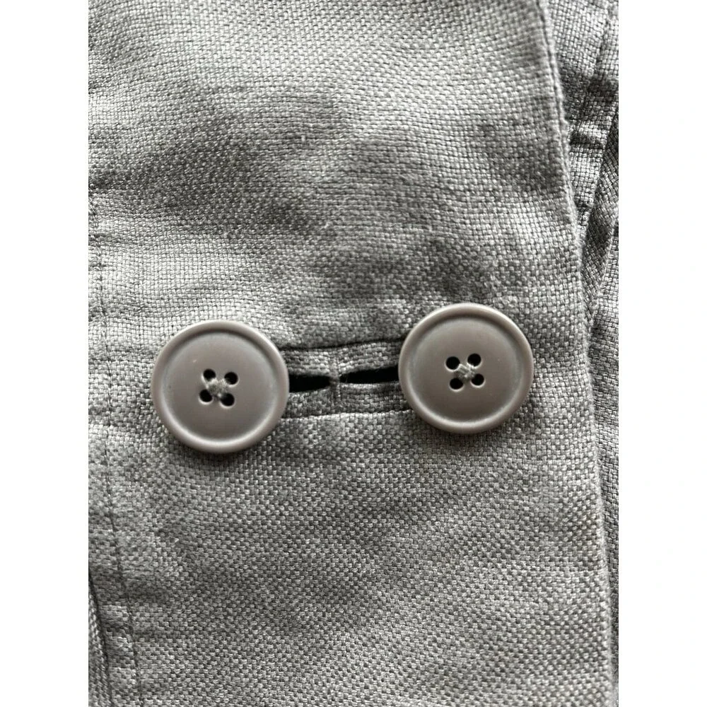 Coldwater Double-Breasted Jacket M(10-12) Cropped Safari Trench Style 100% Linen